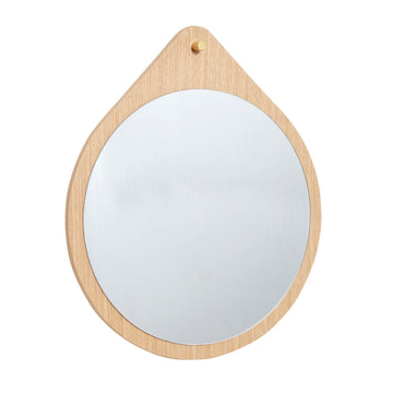 Round Oak Wall Mirror